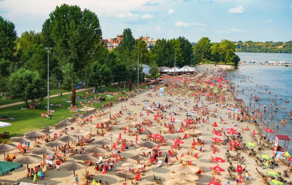Strand beach Novi Sad city